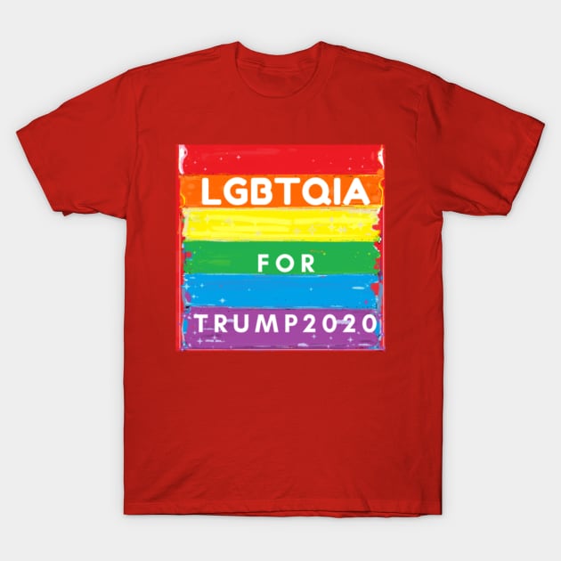 LGBTQIA FOR TRUMP 2020 Mug, Pin, Sticker T-Shirt by DeniseMorgan